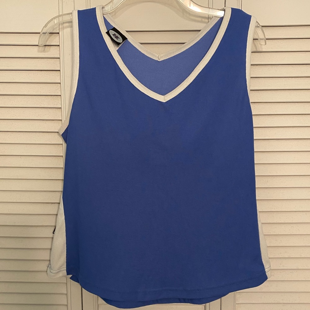 Zoic Blue V-Neck Tank Top with White Trim